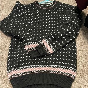 Tabi Grey and Pink Patterned Sweater size Small